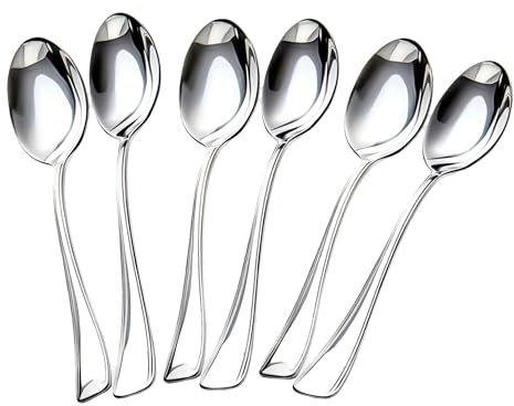 Lizzy 6X Stainless Steel Teaspoons | Tea Spoons Use for Home, Kitchen or Restaurant Everyday Parish Cutlery (6)