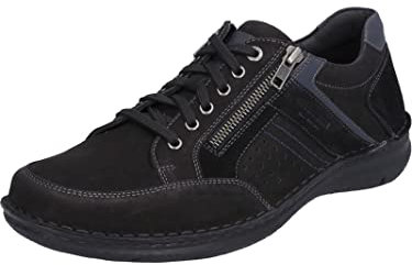 Josef Seibel Herren Low-Top Sneaker Anvers 87,Weite K (Extra weit),Wechselfußbett,Strassenschuhe,Sportschuhe,schwarz-Kombi,41 EU