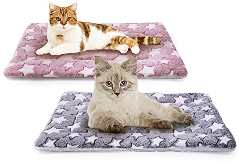 MICOOYO 2 materassi per cani e gatti, in pile, lavabile, per cani di piccola taglia, gatti, cuccioli (stella, 61 x 41 cm)