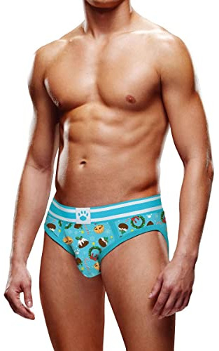 Prowler Christmas Pudding Brief XS - Features Our Classic Paw Logo on the Waistband - (UK Size - 26-28) Blue
