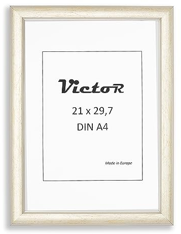 VictoR Bilderrahmen Gold Beige Monet in 21x30 cm (A4) - Leiste 23x13mm - Fotorahmen Vintage - Wanddeko - Shabby Chic Deko
