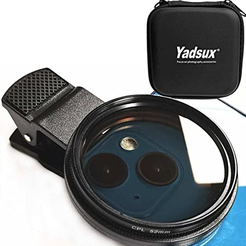 CPL-Filter, 52 mm, CPL-Filter für iPhone 16, 15, 14, 13, 12, 11, Samsung BLU, Motorola, Xiaomi und andere Smartphones