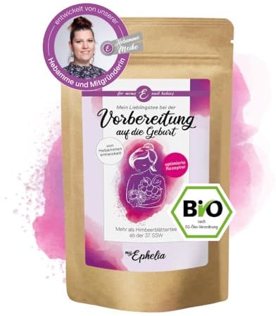 myEphelia | Bio Tee bei der Vorbereitung auf die Geburt | mit Himbeerblättertee und Frauenmantel | ab der 37. SSW | bis zu 55 Tassen