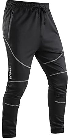 FORBEMK Pantalon de cyclisme long pour homme - Pantalon de course VTT - Coupe-vent - Respirant - Imperméable - Pour extérieur - Alpinisme, jogging, cyclisme, Noir , XL