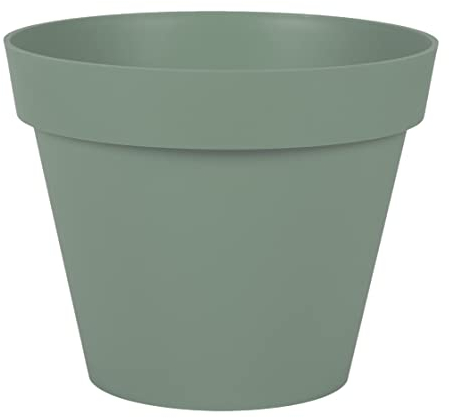 EDA - Maceta Redonda Toscana de 30 cm de diámetro – Volumen 10 L – Ø 29,5 x 24 cm – Verde Laurel