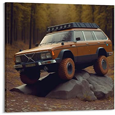 Sportwagen-Poster für Volvo 240 Q, niedliches Rennauto, Superauto-Poster, dekoratives Gemälde, Leinwand, Wand und Kunstbild, Druck, modernes Familien-Schlafzimmer, Dekoration, 70 x 70 cm
