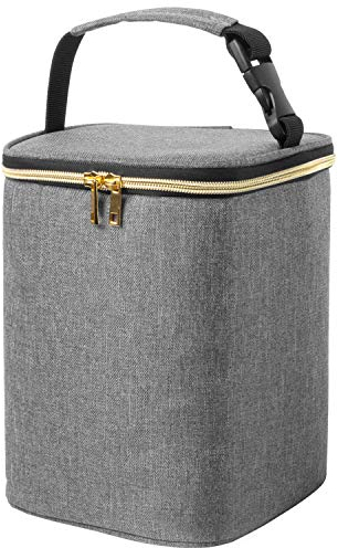 Teamoy Breastmilk Cooler Bag, Baby Bottles Bag for up to 4 Large 9 Ounce Bottles, Perfect for Nursing Mom Back to Work, Gray (Bag ONLY)