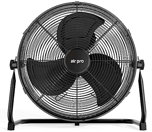 Air Pro 16 Floor Fan - Powerful Air Cooling Fan High Velocity Circulating Fan with 3 Speed Setting & Adjustable Tilt Indoor Home, Office, Gym Fan Portable Electric Fan Metal Fan With 1.6m Long Cable