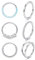 LOLIAS 6 Stück 16G Piercings Helix Silber Nasenringe Edelstahl Opel CZ Einfach Doppel Septum Clicker Lippenringe Knorpel Turm Tragus Muschel Daith Ohrringe Körper Piercing Schmuck 8/10MM
