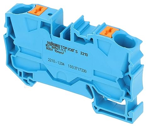 2210-1204 | WAGO 2-CONDUCTOR THROUGH TERMINAL BLOCK WITH PUSH-BUTTON 10 MM?, BLUE