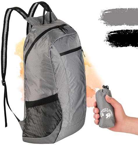 Backpacker's Journey faltbarer Rucksack ultraleicht (nur 99g), leichter Rucksack faltbar, foldable backpack, ultraleichter Faltrucksack, Tagesrucksack für Backpacking und Reisen aller Art.