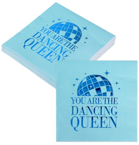 KARAQY Dancing Queen Servietten, 3-lagig, Einweg-Servietten, für Geburtstage und Feiertage, 20 Stück