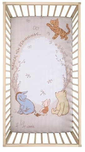 Lambs & Ivy Disney Baby Pooh Bear & Pals Photo Op Cotton Baby Fitted Crib Sheet