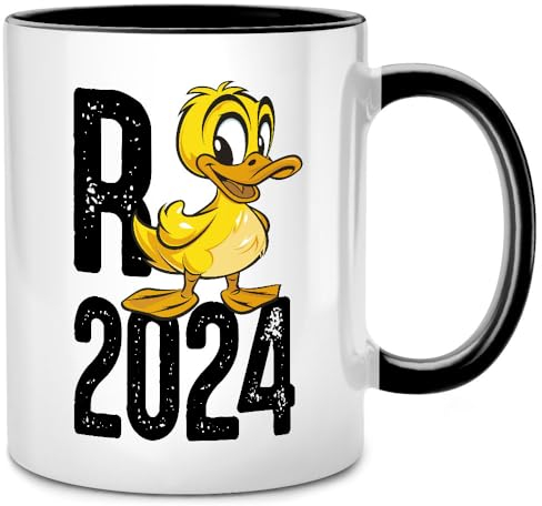 Seness Rente 2025 Ente Tasse mit Spruch, lustiges Ruhestand Geschenk für Mann Frau, Rentner Rentnerin Geschenkideen, Abschiedsgeschenk Kollegen Renteneintritt Einsteiger Kaffeebecher Oma Opa Senioren