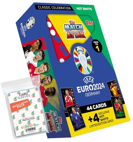 Bundle mit Match Attax UEFA Euro 2024 Germany - 1 Tin Box (zufällige Auswahl) + Exklusive Collect-it Hüllen