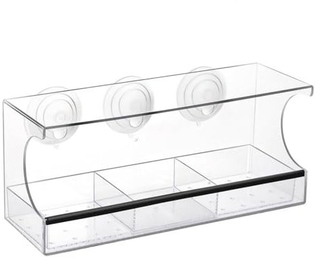 Window Bird Feeders with Strong Suction Cups Strong Suction Cups with Drain Holes Bird Feeders Removable Tray Window Bird Feeder One Way Mirror,Type-B