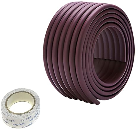 Universal Sicherungspuffer 8 mm x 80 mm x 2 Meter, weicher Stoßschutz Baby und Kinder Sicherheits, Universal Schwamm Kissen Kindersicher, Soft-Schutz Anti-Kollisions-Stoßstange, Braun TKD7002 Brown