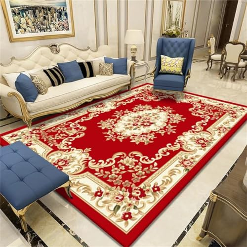 DJHWWD kinderzimmerteppich mädchen Teppich auslegeware Schlafzimmer rechteckiger roter Esszimmerteppich rutschfest kinderzimmer Sofa Wohnzimmer 50X80cm