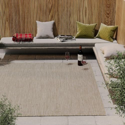 Natural Jute Flatweave Outdoor Rug Awning Carpet Plastic Geometric Rug Washable Garden Patio Neutral Summer Mat Camping Mat Balcony Floor Small 80cm x 150cm