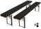 Pesonlook 2er Pack Bierbankauflagen gepolstert für Bierzeltgarnitur, Bankauflage mit Reißverschluss, 220 x 25 x 3 cm, gepolsterte Bierbankauflagen für Biertisch und Party (schwarz, wasserabweisend)