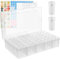 Rundago 60 Small Diamond Painting Storage Boxes with Dividers Transparent Diamond Art Storage Box Bead Storage Organiser Diamond Art Accessories Include Round Containers + Labels