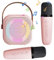 Oskuglin Karaoke per bambini, karaoke con microfono, microfono bluetooth con 2 Microfono, Portatile Karaoke Microfono con Cambio di voce e Luci LED, Altoparlante Bluetooth con Microfono (rosa)