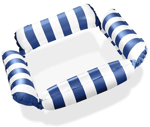 Balinco Materasso gonfiabile per piscina, amaca ad acqua con rete, materasso ad aria con 4 camere d'aria, poltrona per feste in piscina, giocattolo acquatico, accessorio per piscina per adulti e