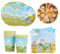 50 Vaisselle Jetable,Assiette Jetable Anniversaire,Vaisselle de fête Tracteur,Fournitures fête D'anniversaire Enfants,Ensemble de Vaisselle pour Tracteur de fête Assiettes Tasses Serviettes,