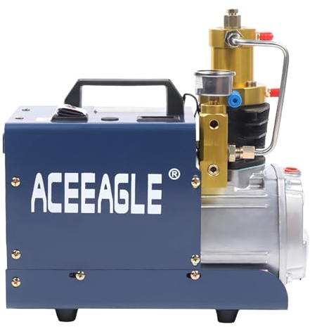 PCP Kompressor 300bar Hochdruck Luftkompressor mit Öl-Wasserabscheider, 1800W 30Mpa 4500Psi Elektrische Hochdruck Luftpumpe für Hochdruck-Gasflaschen, Pipeline-Ventile