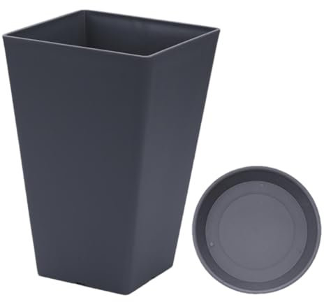 Nuyhgtr Square Planter Resin, Decorative Plant Pot, Large Outdoor Planter, Flower Boxes Porch, Outdoor Plant Pot, Resin Flower Planter, Large Planter Box for All Seasons, Patios