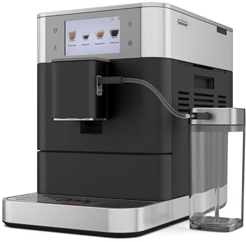 KitchenAid Machine a Café Grain - KF8 - Machine Expresso et Cappuccino avec broyeur - Machine Expresso et Cappuccino - Avec Technologie Thermocoil - Truffe noire 5KES8558EBK