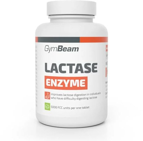 GymBeam Enzima Lattasi - Enzima Digestivo per l'Intolleranza e la Digestione del Lattosio, 5000 Unità FCC per Compressa, Migliora la Digestione di Latte, Formaggi e Prodotti Lattiero-Caseari