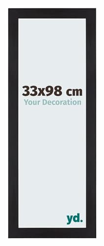 yd. Your Decoration - Puzzlerahmen 33x98 cm - Schwarz Gemasert - Puzzlerahmen 500-1000 Teile - Holz Bilderrahmen - Mura