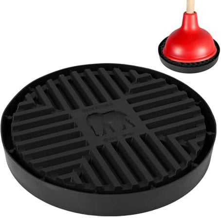 Gosknor Plunger Tray, 7.09 Inch Plunger Mat Round Toilet Plunger Holder Only Plunger Air Drying Mat Catches Drips Plunger Storage Caddy for Bathroom Accessories