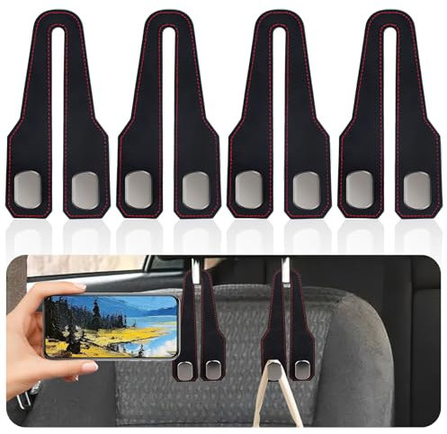 4 Pezzi Ganci per Sedili Auto, Ganci Universali per Sedili Posteriori, Ganci Multifunzionali per Sedili Auto, Ganci per Sedili Auto, Accessori per Appendere Borse, Borse Della Spesa (Max 10 Kg)