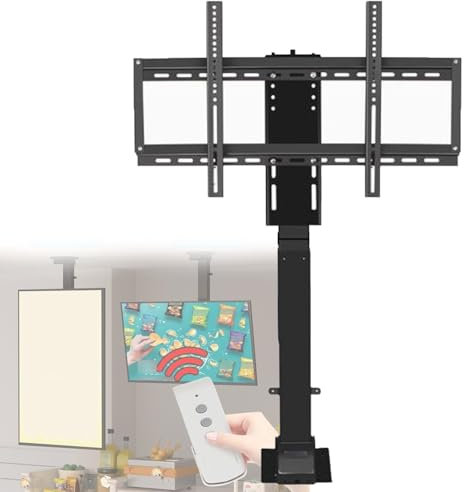 TV Wall Mount Bracket Electric TV Lift Bracket,Tv Floor Stand - Telescopic Electric TV Lift,Swivels 360° Wall Mount TV Lift Bracket,Can Be Hidden