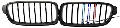 laiyonggr Auto LED Frontstoßstangengrill kompatibel for BMW 3er F30 F31 F35 328i 320i 325i 2013–2018 Einzellamellengrill Kindey Grills(Gloss Black1)