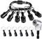 Drill Bit Holder Keychain - 8 Pack 1/4 Inch Hex Bit Holder Keychain with 105° Right Angle Drill & Black Carabiner Portable Screwdriver Bit Holder Drill Bit Organizer for Nut Driver, Screw & Drill Bits