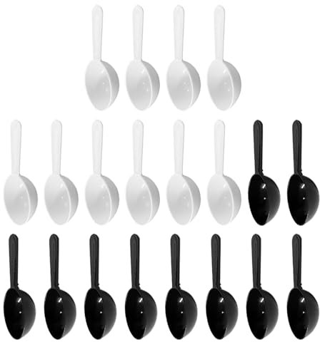 HINFHI 20 Pieces of Coffee Bean Plastic Measuring Spoon, 7g Dose, Multi-functional Outdoor Convenient, Reusable, Kitchen Baking Mixing Spoon