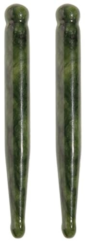 Ipetboom 2Pcs Jade Acupressure Pens for Facial Massage Trigger Point Massager Tool for Eye Care and Natural Xiuyan Jade Relaxation and Skin Revitalization