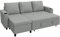 Devoko Ecksofa mit Schlaffunktion, Schlafsofa Ausziehbar L-Form mit Stauraum & Bettkasten, Schlafcouch für Wohnzimmer und Schlafzimmer, Hellgrau