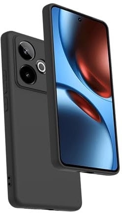 Bihizei Funda para Realme GT 7 / Realme GT 7T 5G, TPU Silicona Protección Cover Flexibl, Cubierta a Prueba de Golpes con Forro de Microfibra, Negro
