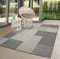 the carpet Mistra - robuster Teppich, modern, langlebig und pflegeleicht, In- und Outdoor, Wohnzimmer, ideal für Küche, Flur und Wintergarten, flachgewebt, Kariert, Grau, 60 x 110 cm