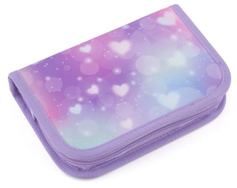 TOPGAL Penn - Federmäppchen für Mädchen/Kinder mit Zwei Klappen, gepolstert, mit Stundenplan und Gummischlaufen. (Penn 25004)