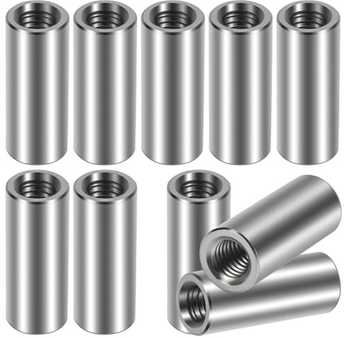 Gewindemuffen Rundmuffen M8*30 Langmuttern Rund Verbindungsmuttern V2A Distanzmuffen Kupplungsmutter 304 Edelstahl Gewindehülsen 10Stk (M8*30)