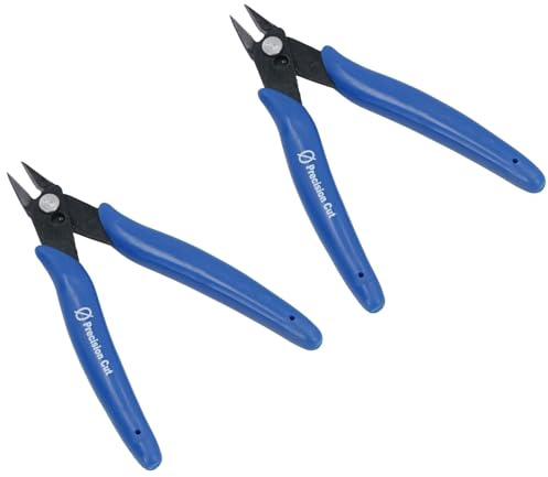 5in. Mini Precision Wire Cable Cutters Pliers Snips Shears Flush Angled Cut 2pc