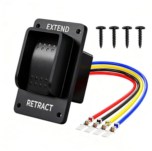 IEEDFJKK Interruptor de Clavija estabilizadora de Potencia 12 V, DPDT, 3 Posiciones, extensión y retracción, precableado, Impermeable.