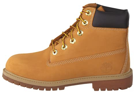 Timberland 6 in Premium Waterproof - Stivali Classici Unisex Bambini, Giallo (Wheat Nubuck), 35 EU