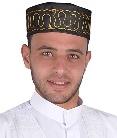 Egypt Bazar Traditionelle Arabische Kopfbedeckung - Araber - Karnevalskostüm/Farbe: schwarz - Gold
