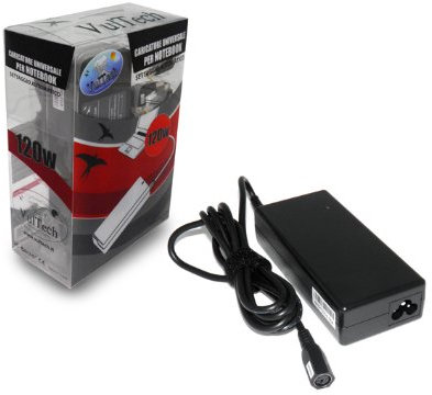 VulTech AU-120W Alimentatore, Universale per Notebook, Autosettante, Nero